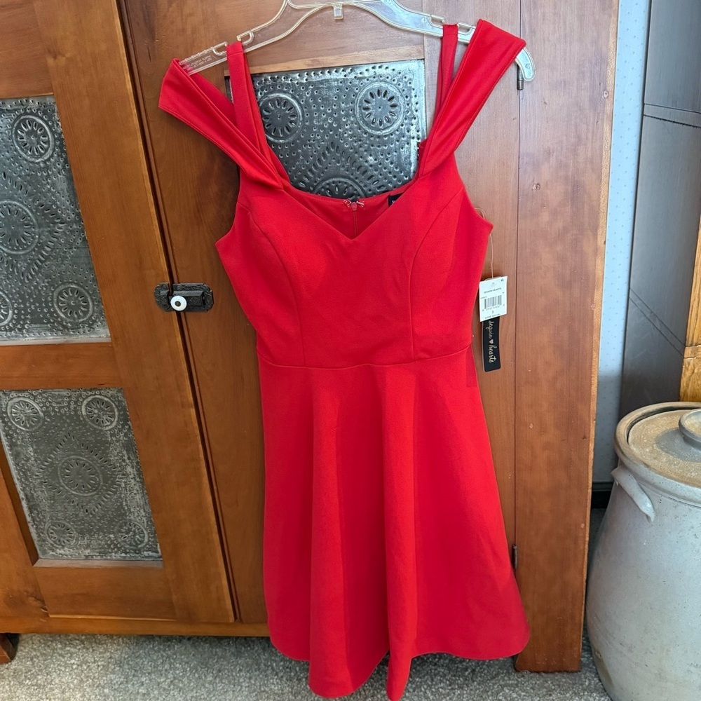 Sequin Hearts Red Skater Style Sweetheart Neckline Dress Junior 3 NWT Macy’s Buy - Picture 4 of 11